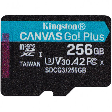 Флеш карта microSDXC 256Gb Class10 Kingston SDCG3/256GBSP CanvSelect Plus w/o adapter