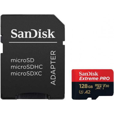 Флеш карта microSDXC 128Gb Class10 Sandisk SDSQXCY-128G-GN6MA Extreme Pro + adapter