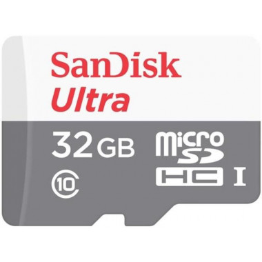 Флеш карта microSDHC 32Gb Class10 Sandisk SDSQUNS-032G-GN3MN Ultra 80 w/o adapter