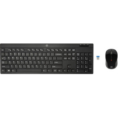 Клавиатура + мышь HP 200 клав:черный мышь:черный USB беспроводная