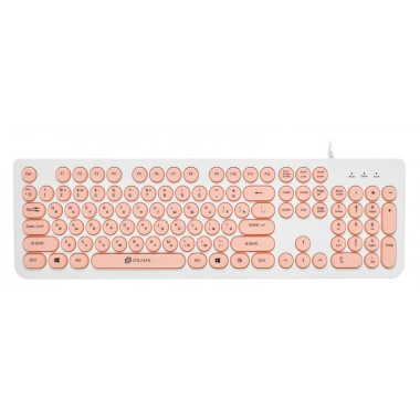 Клавиатура Oklick 400MR белый/розовый USB slim Multimedia