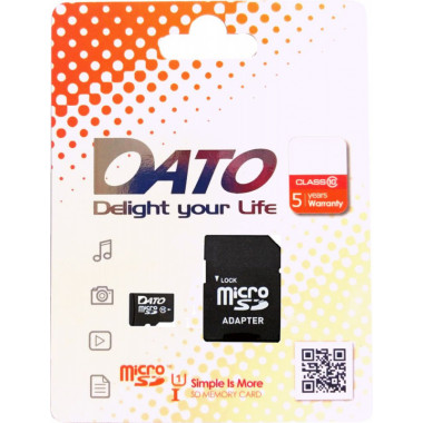 Флеш карта microSDHC 16Gb Class10 Dato DTTF016GUIC10 w/o adapter