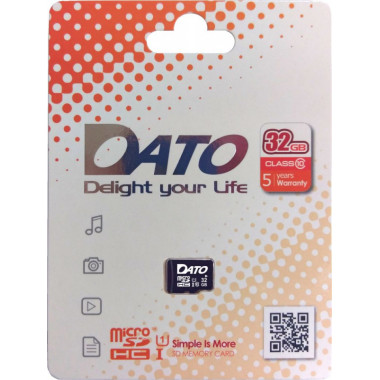 Флеш карта microSDHC 32Gb Class10 Dato DTTF032GUIC10 w/o adapter