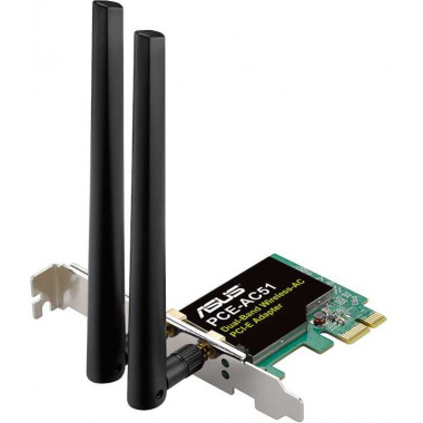 Сетевой адаптер WiFi Asus PCE-AC51 PCI Express (ант.внеш.съем) 2ант.