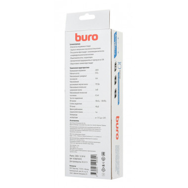 Сетевой фильтр Buro 500SH-1.8-SW-W 1.8м (5 розеток) белый (коробка)