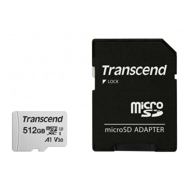 Флеш карта microSDXC 512Gb Class10 Transcend TS512GUSD300S-A + adapter