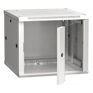 Шкаф монтажный ITK Linea W (LWR3-06U66-GF) настенный 6U 600x600мм пер.дв.стекл 90кг серый 500мм 200град. 370мм IP20 IK08