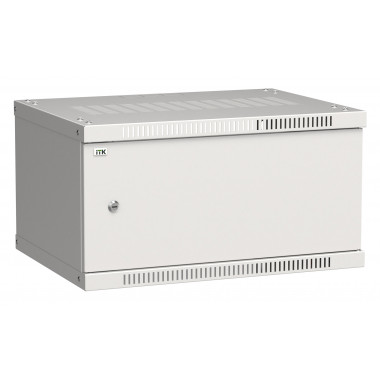 Шкаф монтажный ITK Linea WE (LWE3-06U64-MF) настенный 6U 600x450мм пер.дв.металл 50кг серый 400мм 200град. 320мм IP20 сталь