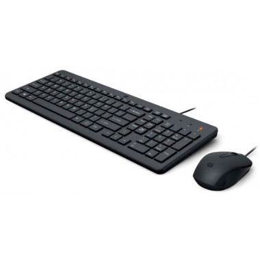 Клавиатура + мышь HP Wired Combo 150 клав:черный мышь:черный USB