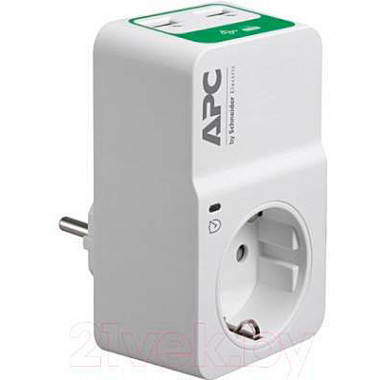 Сетевой фильтр APC PM1WU2-RS (1 розетка) белый (коробка)