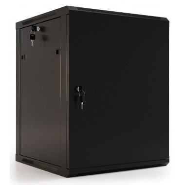 Шкаф коммутационный Hyperline (TWB-0966-SR-RAL9004) напольный 9U 600x600мм пер.дв.металл 2 бок.пан. 60кг черный IP20 сталь