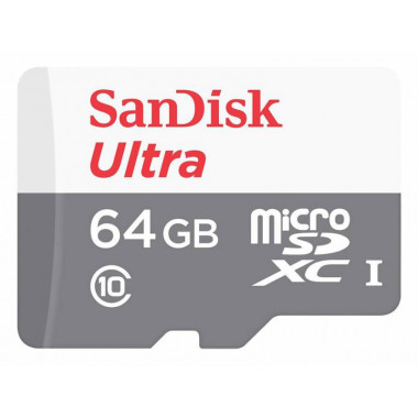 Флеш карта microSDXC 64Gb Class10 Sandisk SDSQUNB-064G-GN3MN Ultra w/o adapter