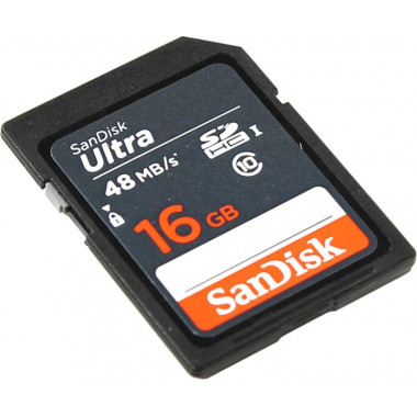 Флеш карта SDHC 16Gb Class10 Sandisk SDSDUNB-016G-GN3IN Ultra