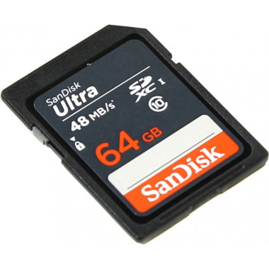 Флеш карта SDXC 64Gb Class10 Sandisk SDSDUNB-064G-GN3IN Ultra 48