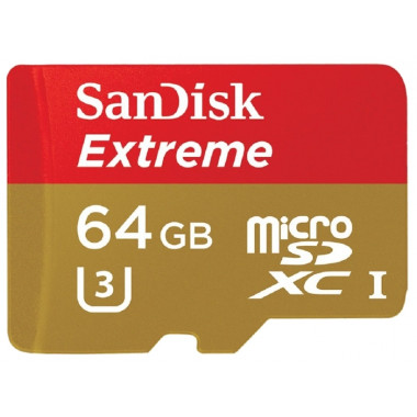 Флеш карта microSDXC 64Gb Class10 Sandisk SDSQXVF-064G-GN6MA Extreme + adapter