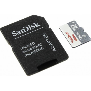 Флеш карта microSDXC 128Gb Class10 Sandisk SDSQUNB-128G-GN6TA Ultra + adapter
