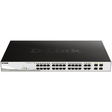 Коммутатор D-Link DGS-1210-28MP/F1A 24G 24PoE+ 370W настраиваемый