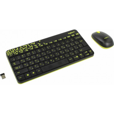 Клавиатура + мышь Logitech MK240 клав:черный/жёлтый мышь:черный/жёлтый USB беспроводная slim Multimedia