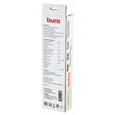 Сетевой фильтр Buro 600SH-16-3-B 3м (6 розеток) черный (коробка)