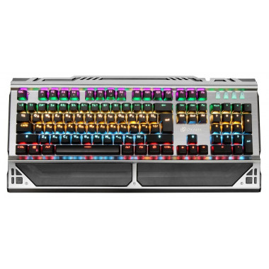 Клавиатура Oklick 980G HUMMER механическая черный USB LED (подставка для запястий)