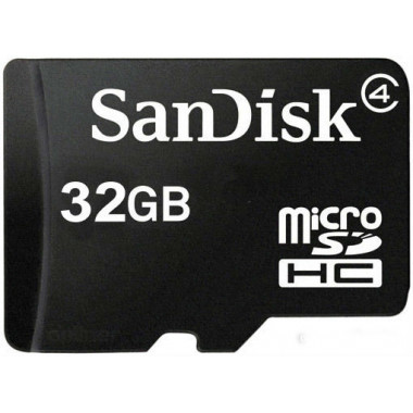 Флеш карта microSDHC 32Gb Class4 Sandisk SDSDQM-032G-B35A + adapter